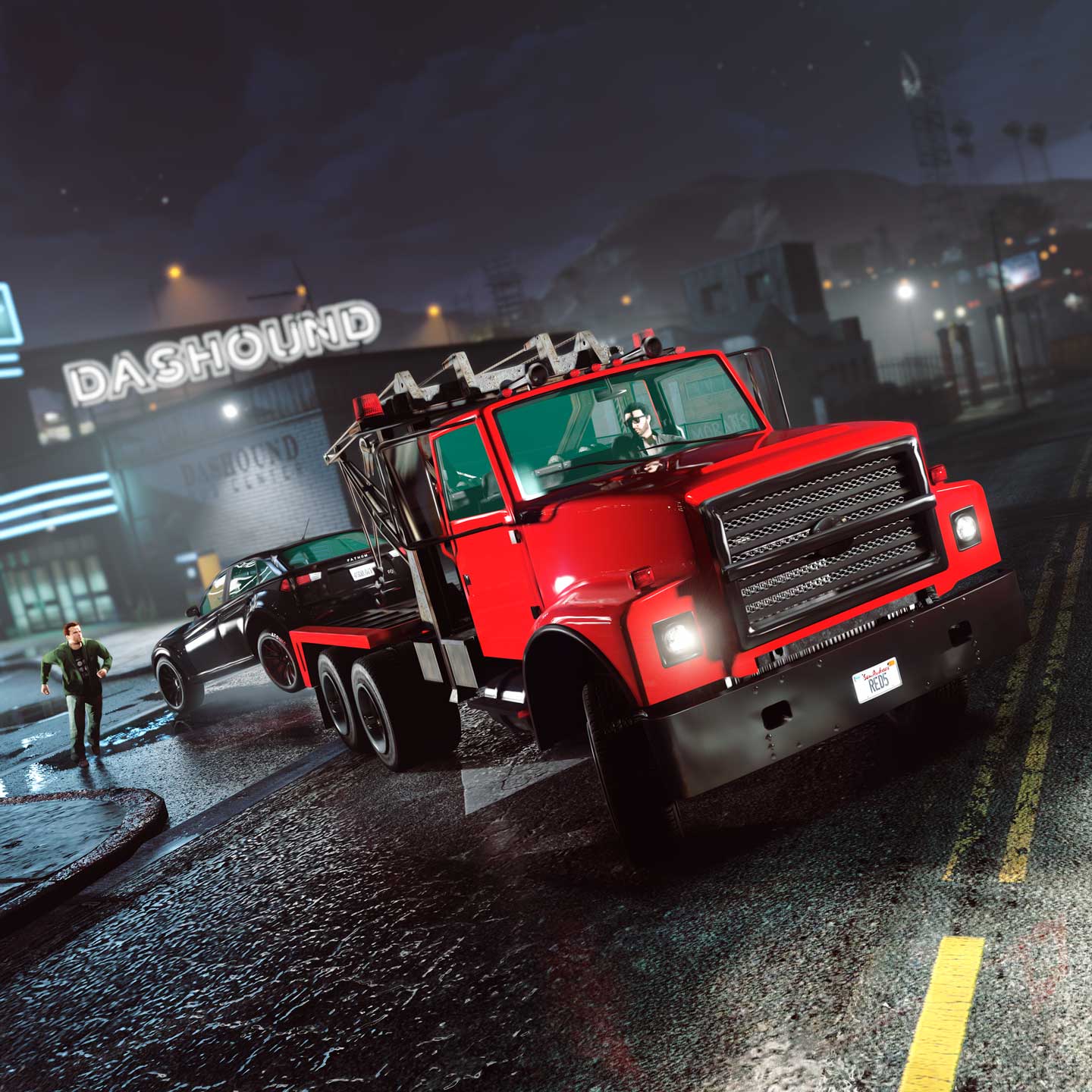Tow Truck Service Promotional screenshot for Tow Truck Service in GTA Online.