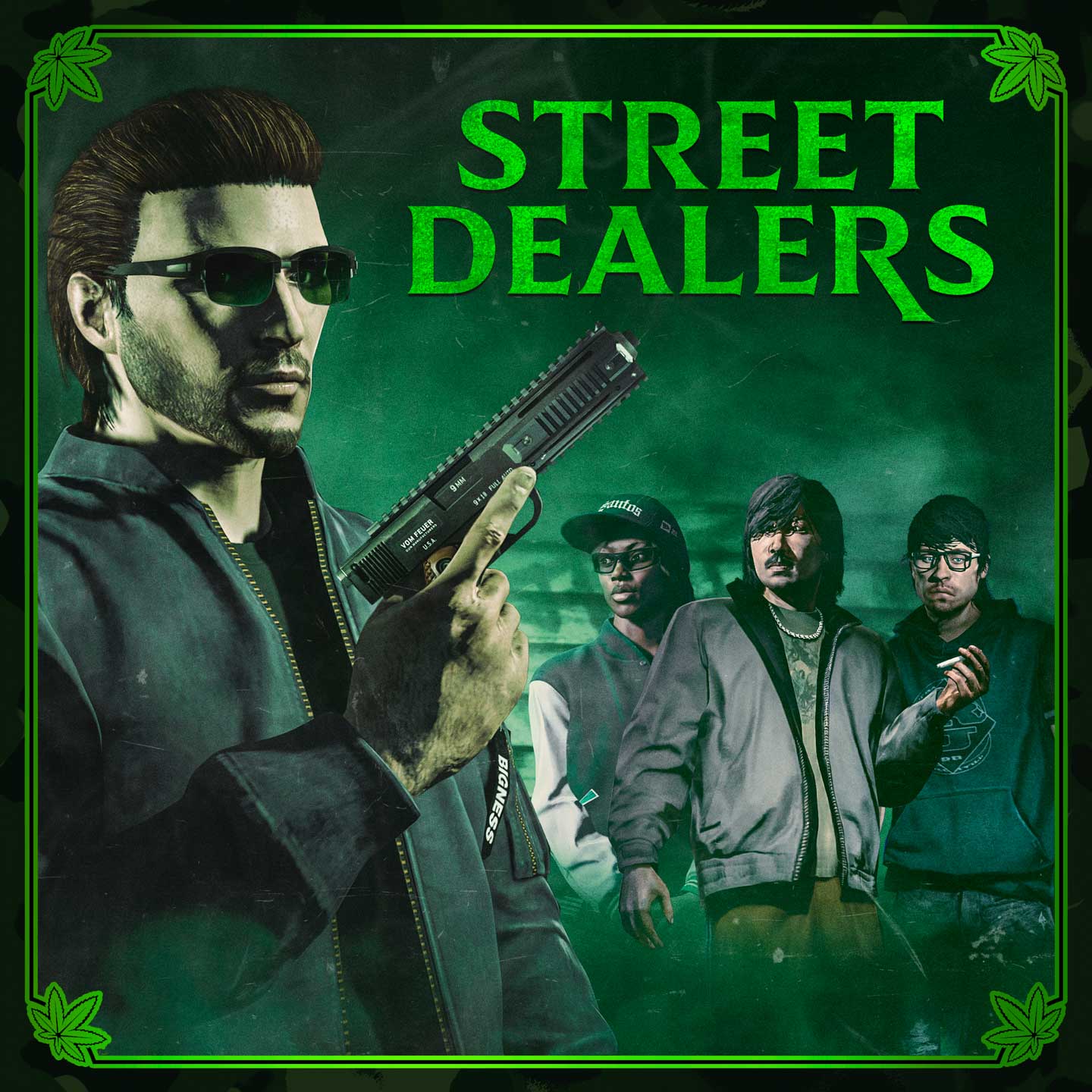 Street Dealers Promotional poster for Street Dealers in GTA Online.