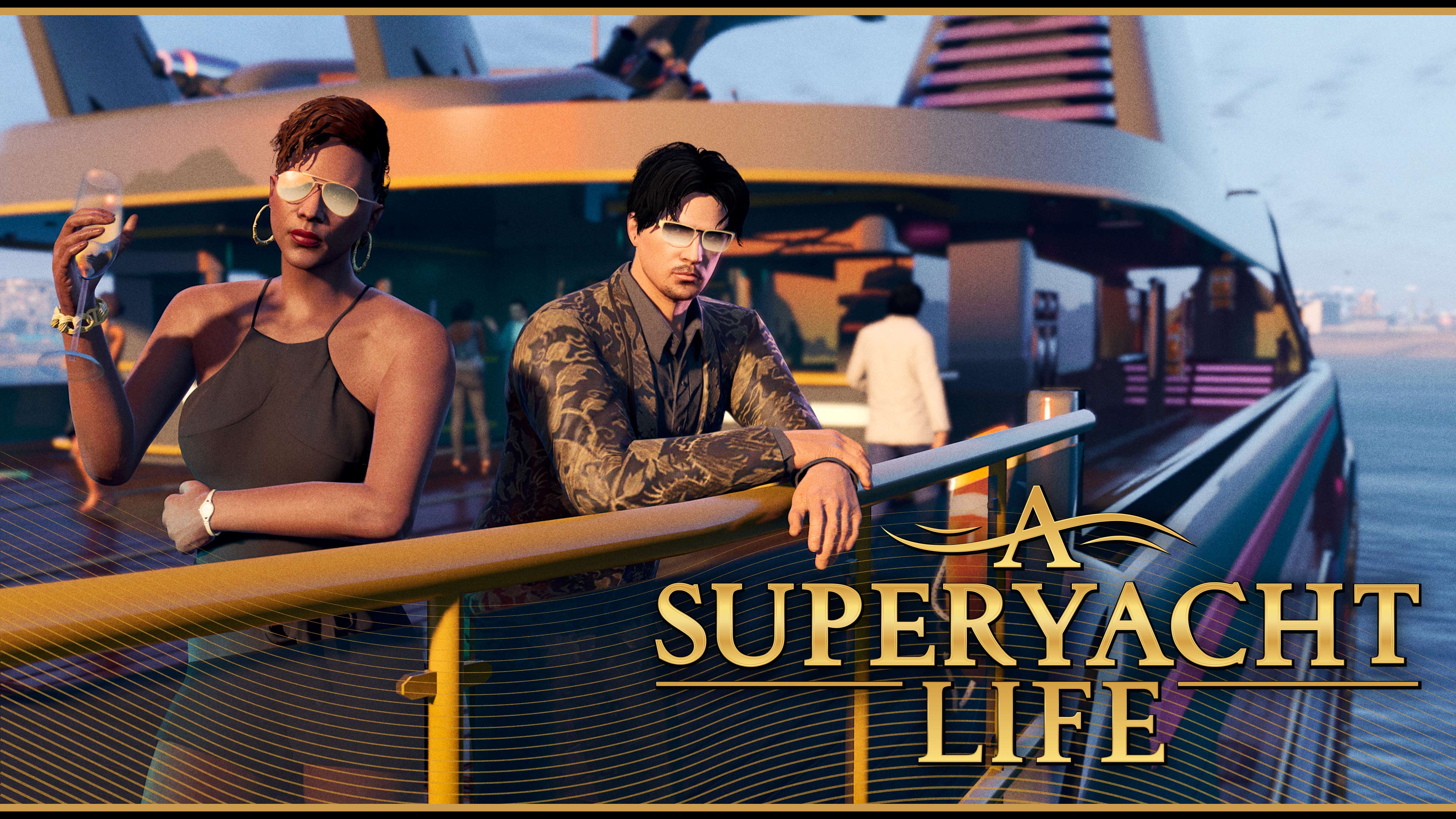 Promotional poster for A Superyacht Life in GTA Online.