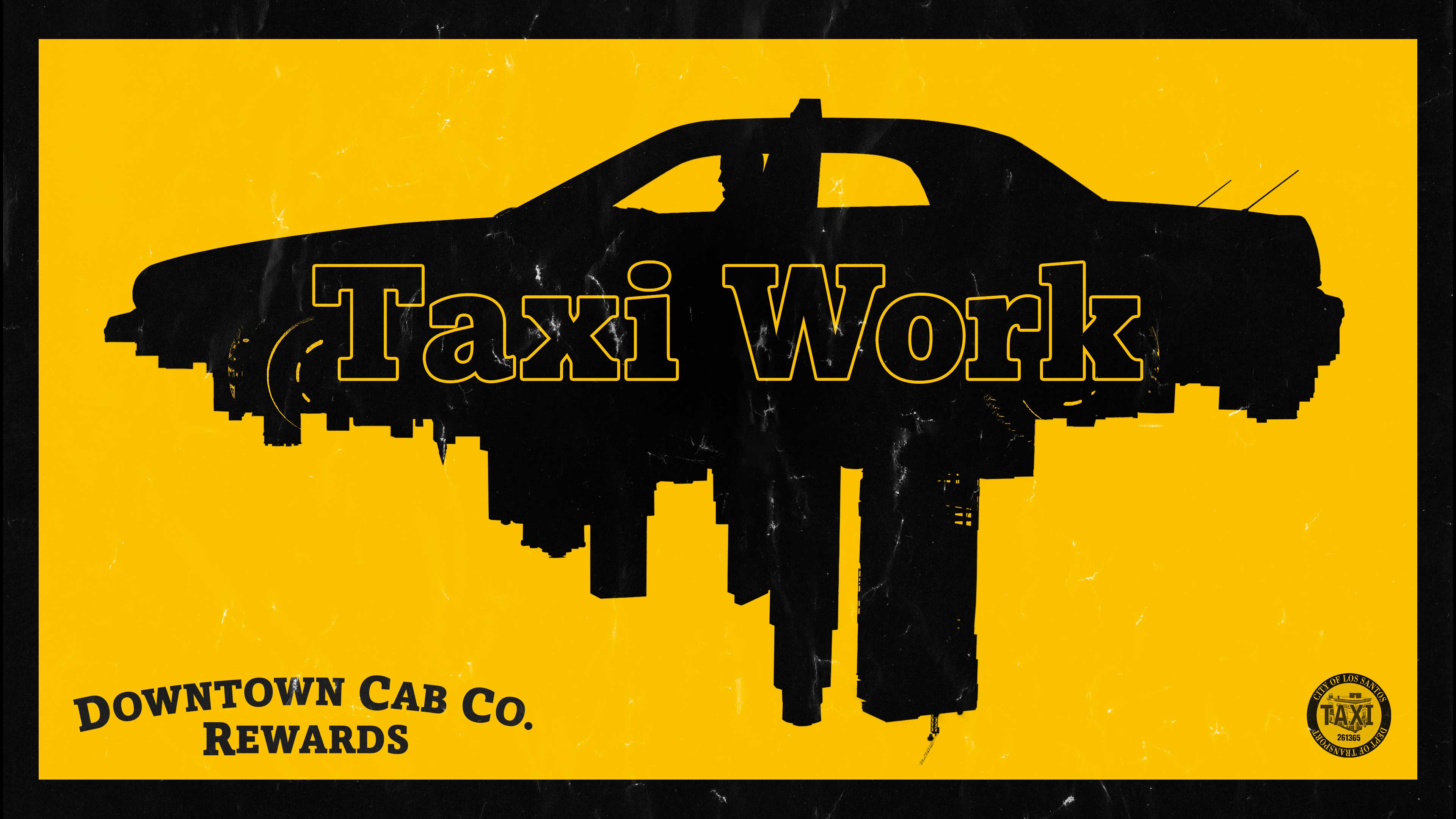 Taxi Work Promotional poster for Taxi Work in GTA Online.