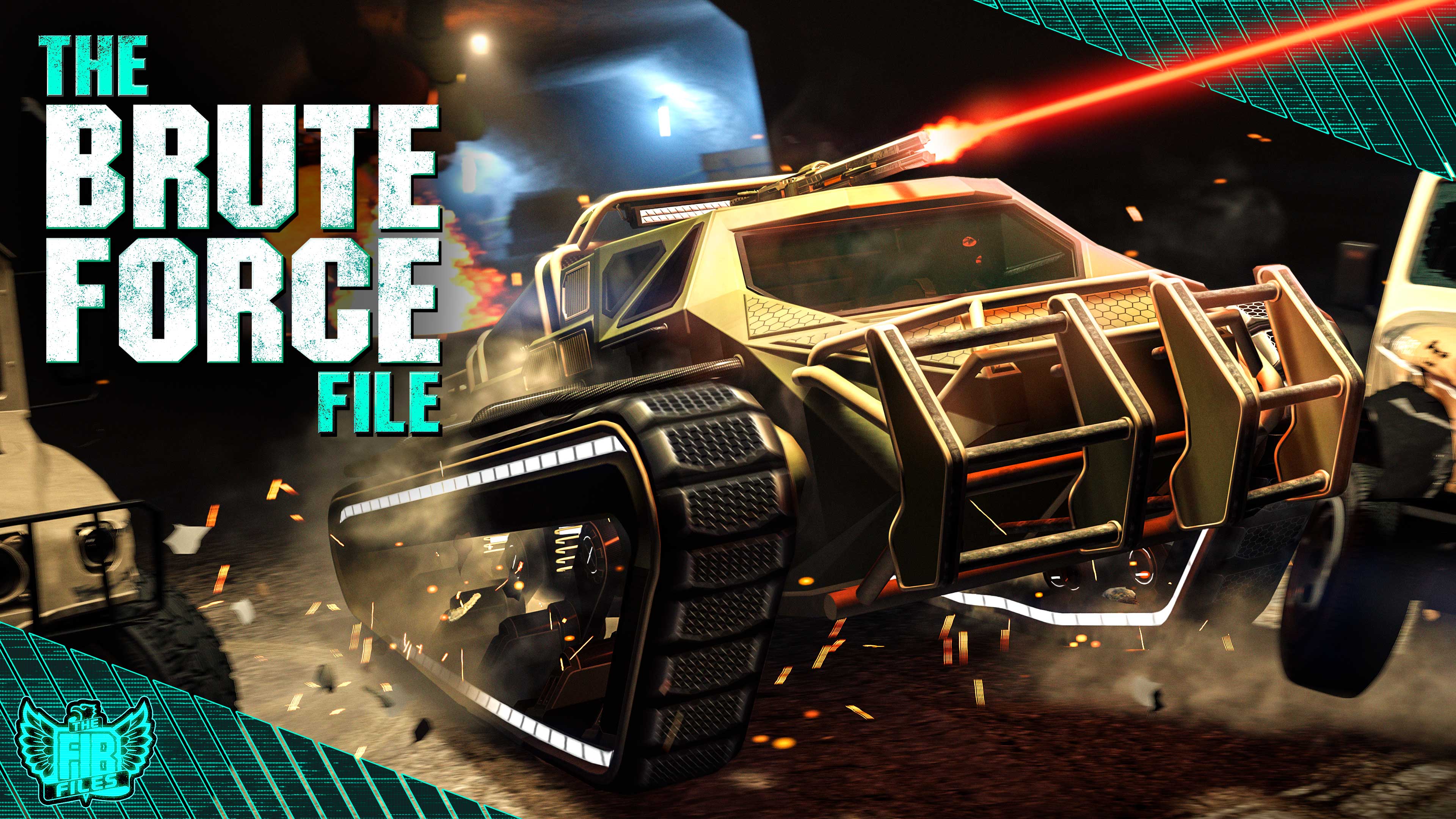 Promotional poster for The Brute Force File Mission in GTA Online.