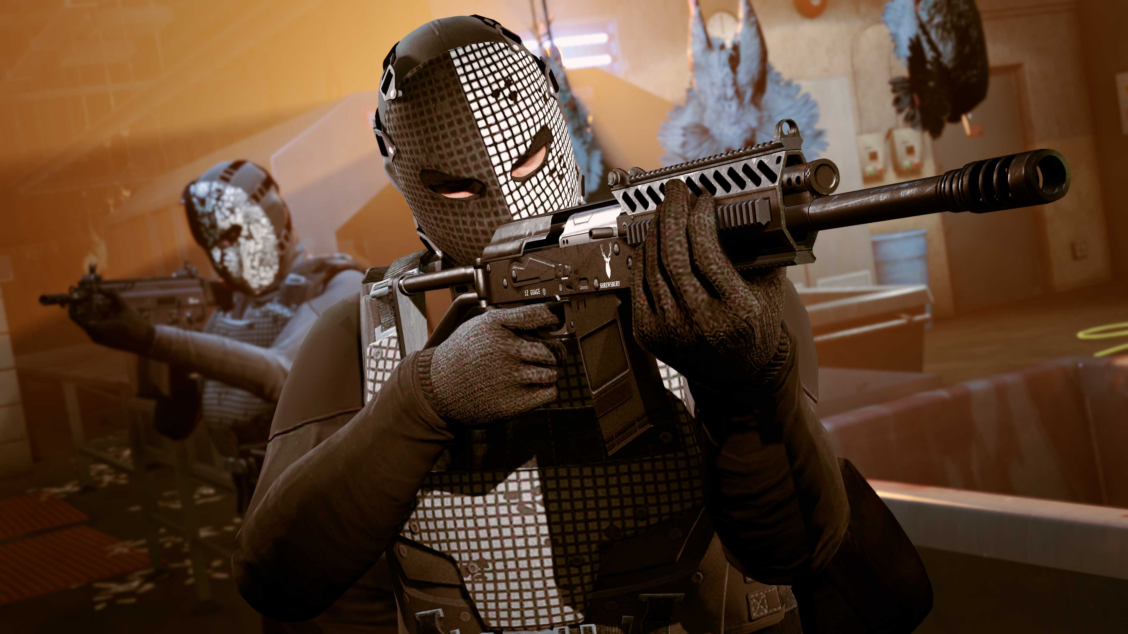 The Cluckin’ Bell Farm Raid Promotional screenshot for The Cluckin' Bell Farm Raid in GTA Online.