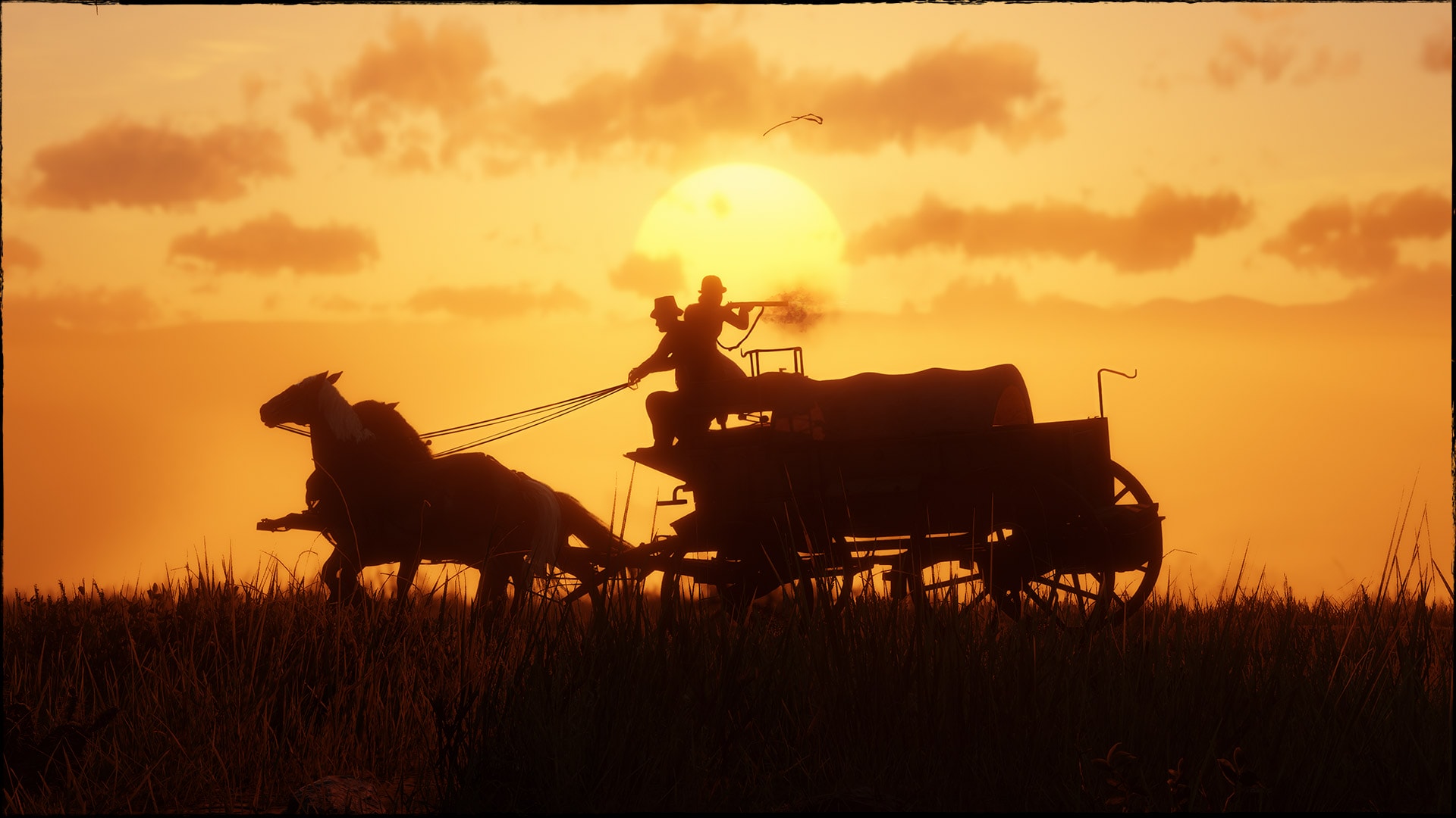 Trader Wagon Screenshot of a Trader Wagon with two Red Dead Online character.