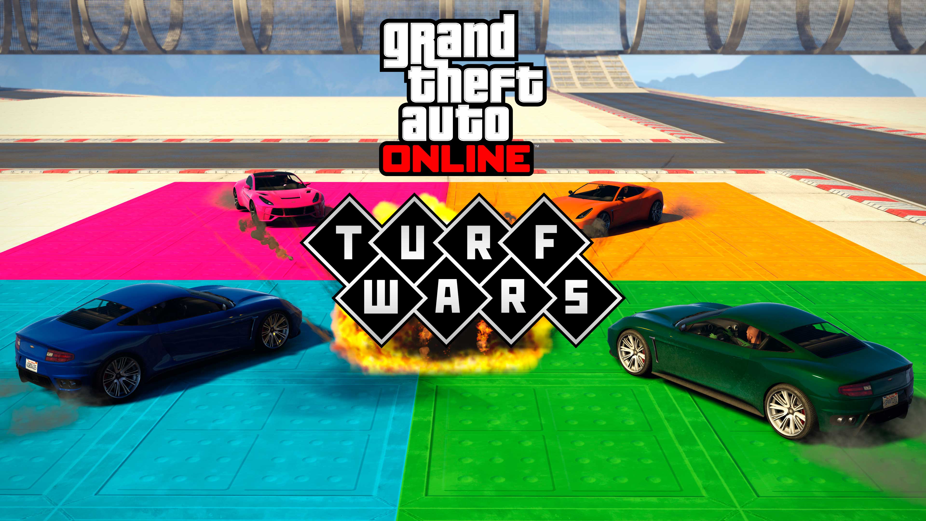 Turf Wars Adversary Mode Promotional poster for Turf Wars Adversary Mode in GTA Online.