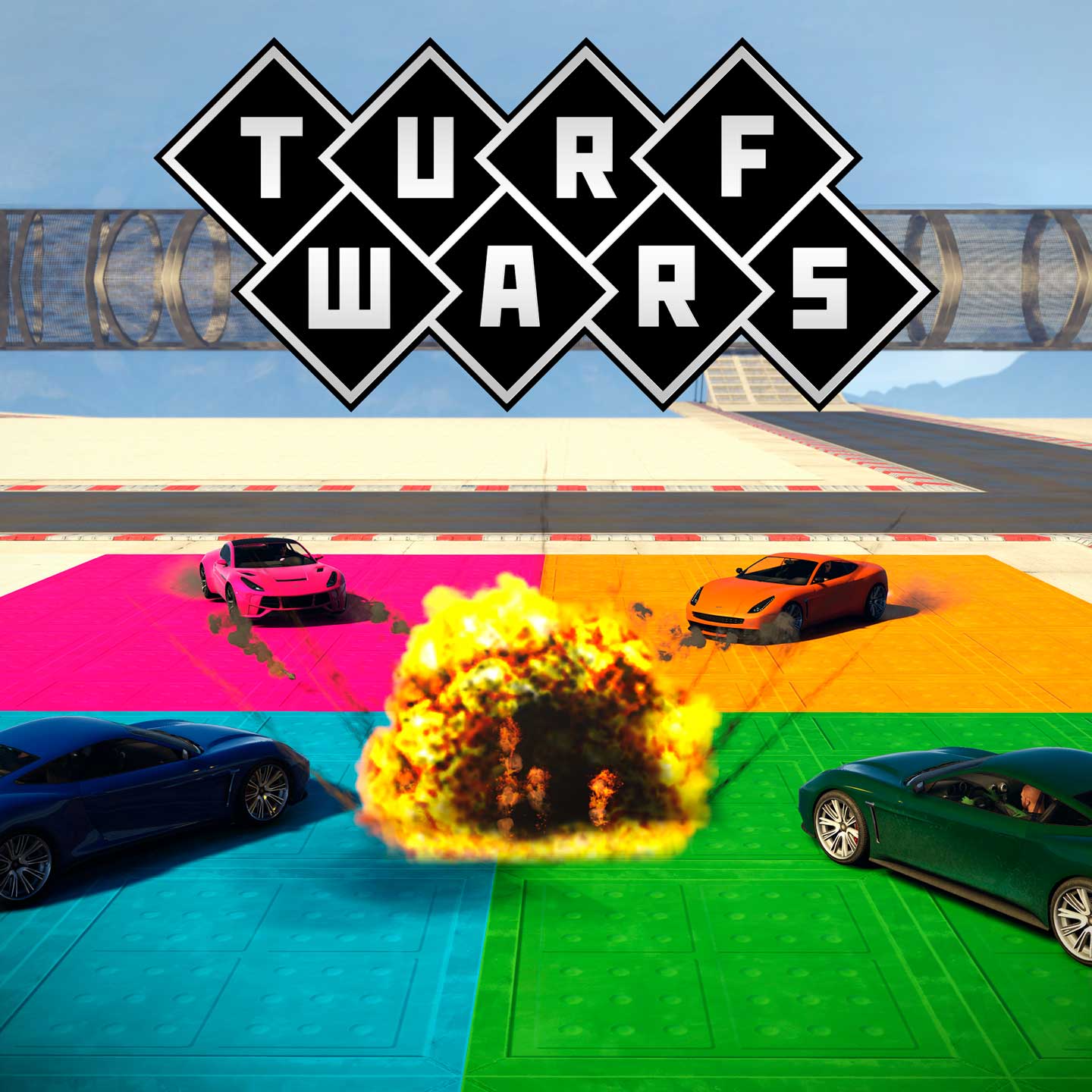 Turf Wars Adversary Mode Promotional poster for Turf Wars Adversary Mode in GTA Online.