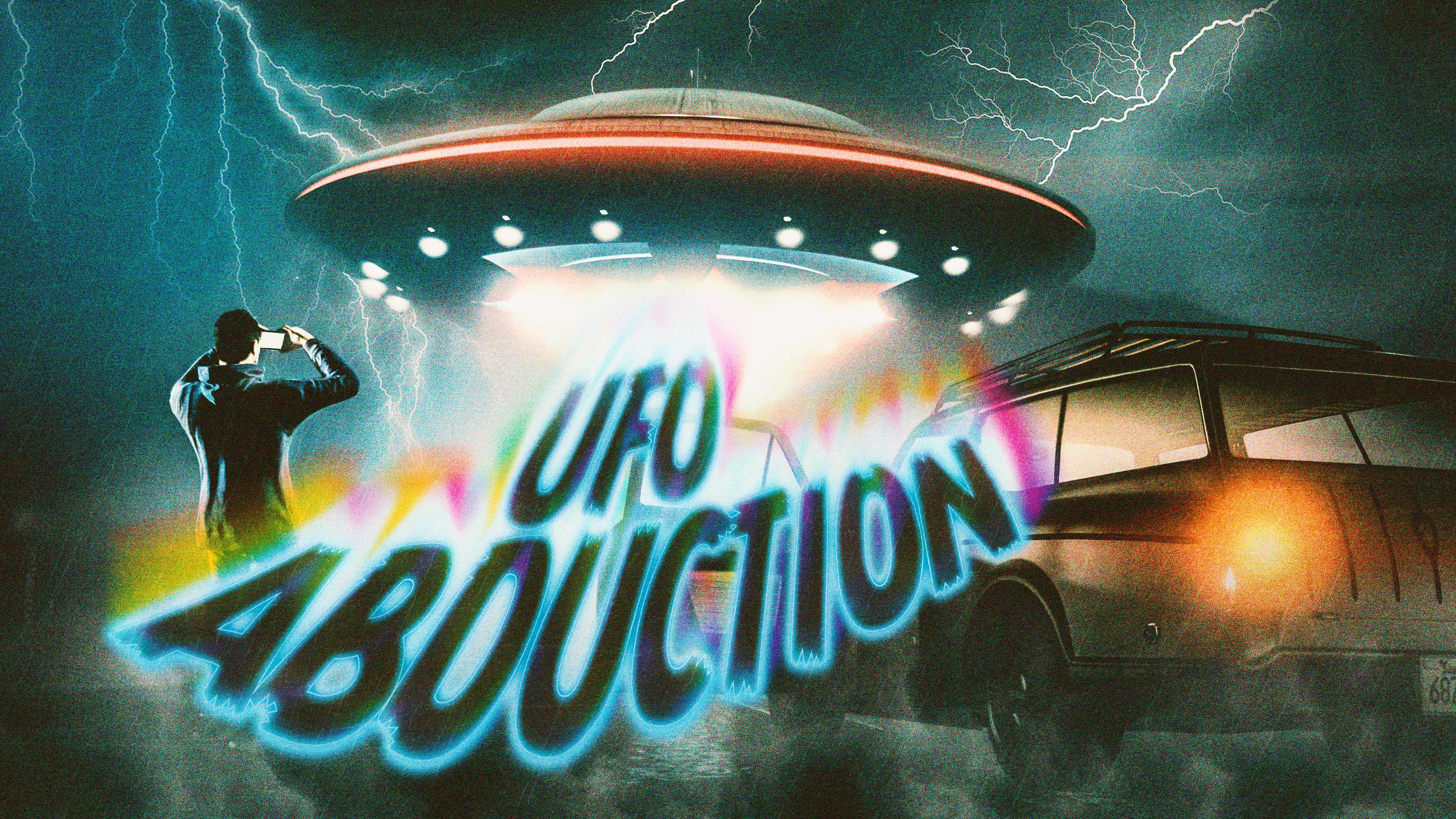 Promotional poster for UFO Abduction Freemode Event in GTA Online.