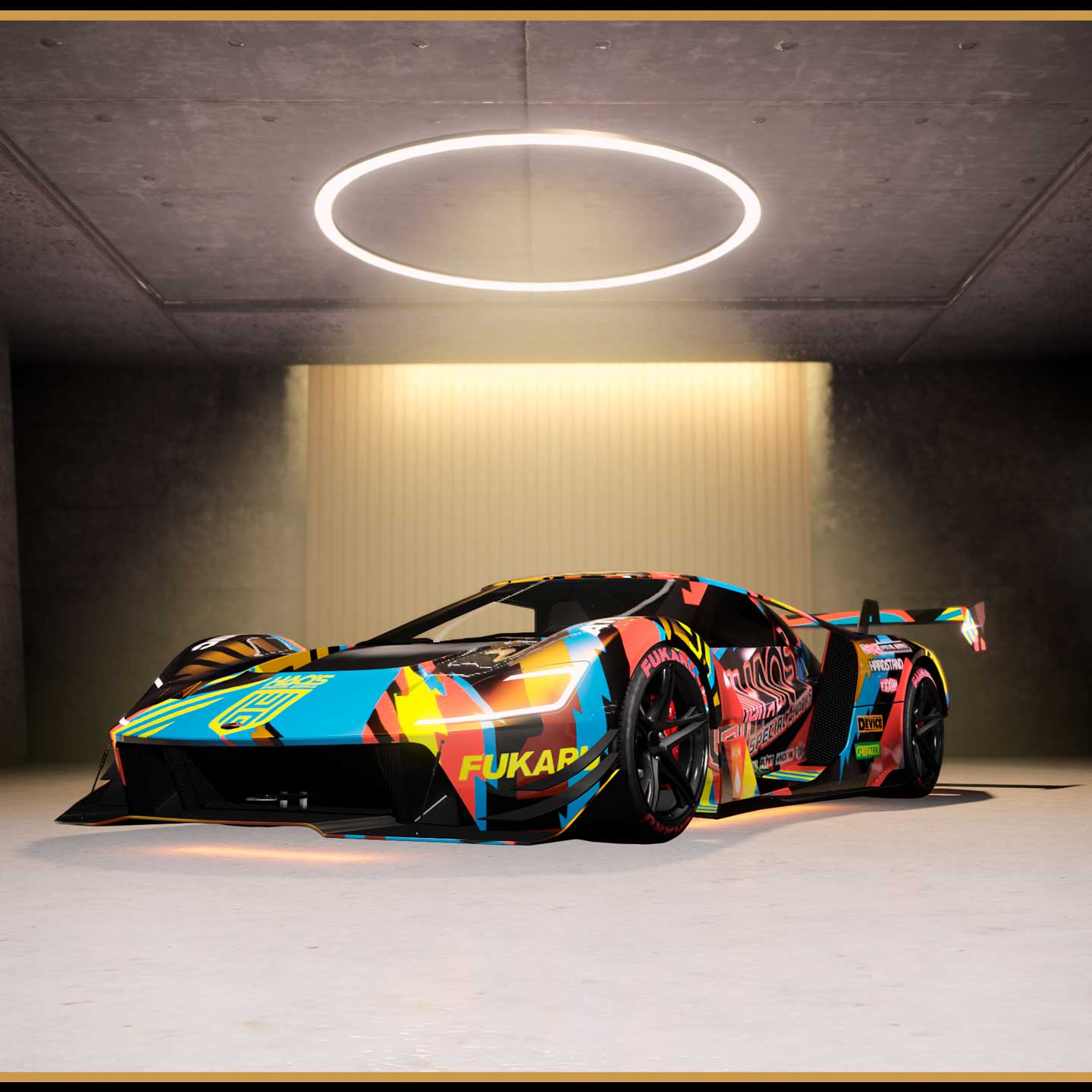 Promotional poster for Vapid FMJ MK V in GTA Online.