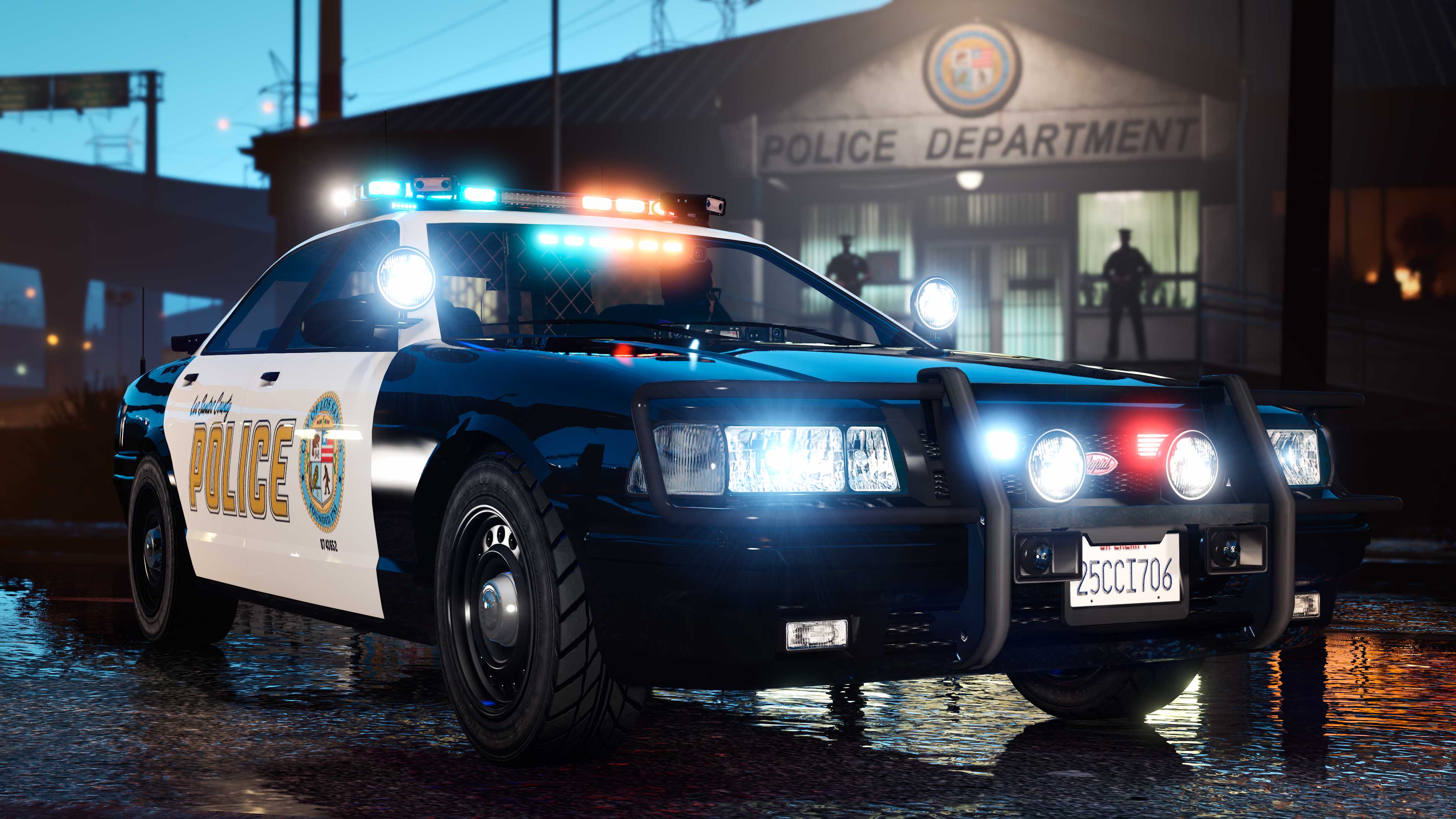 Law Enforcement Screenshot of a Vapid Stanier LE Cruiser in GTA Online.