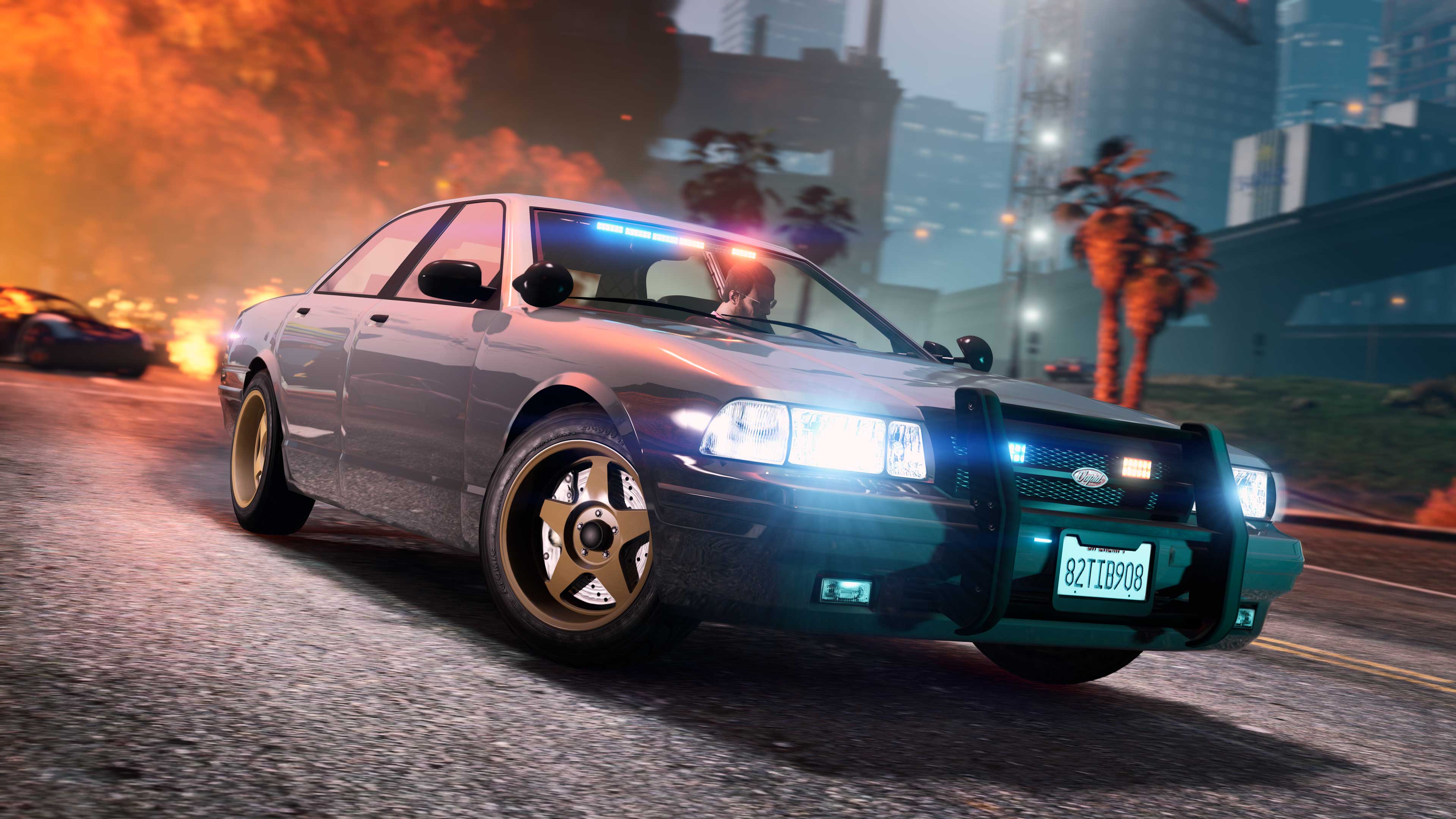 Vapid Unmarked Cruiser Promotional poster for Vapid Unmarked Cruiser in GTA Online.