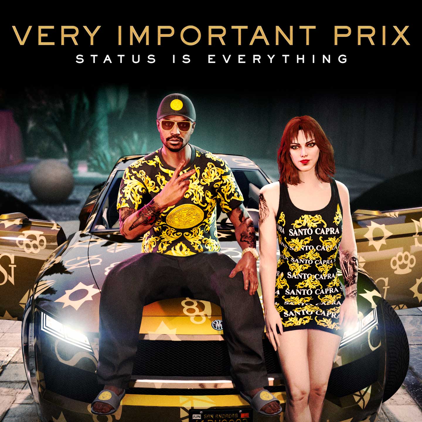 Promotional poster for Very Important Prix in GTA Online.