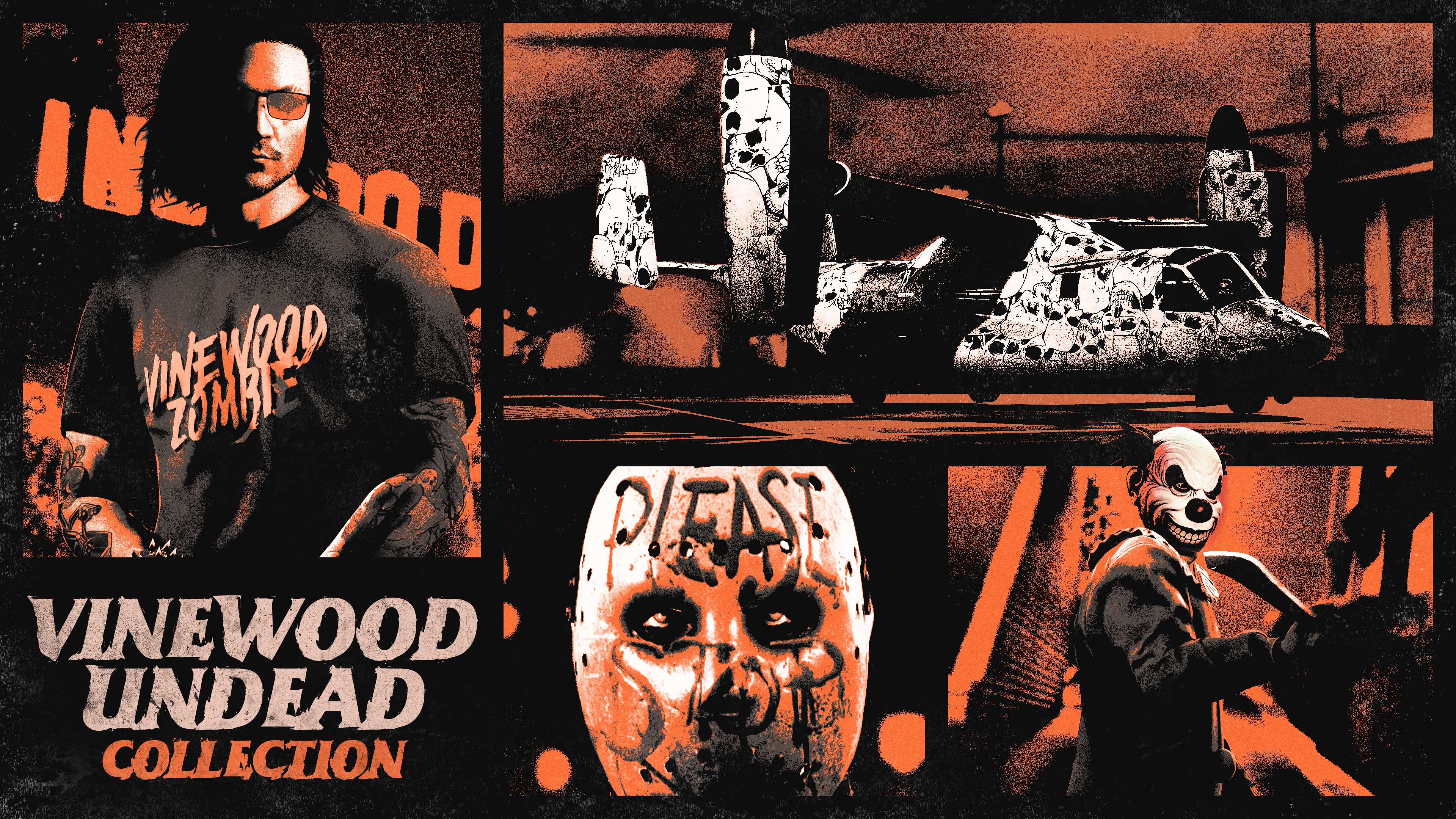 Promotional poster for The Vinewood Undead Collection in GTA Online.